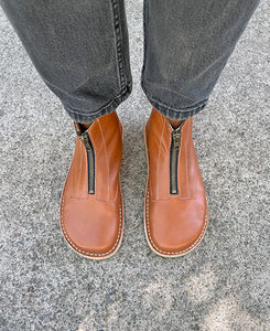 BOTIN BOA CARAMELO - HORMA MINIMALISTA