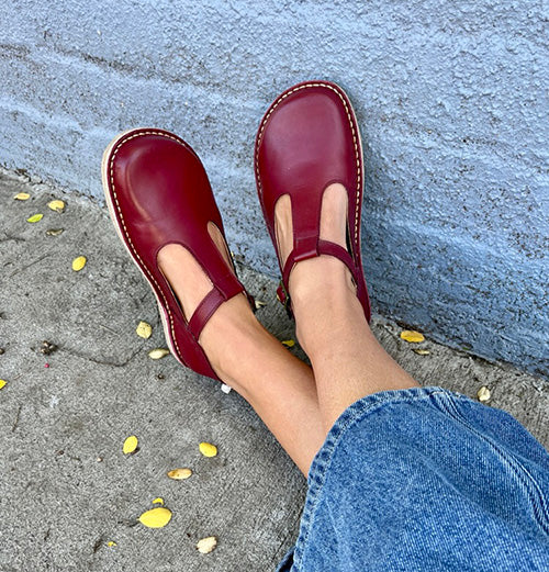 ZAPATO PUDÚ GUINDA MUJER