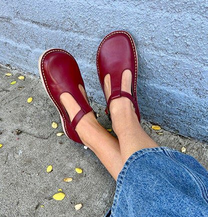 ZAPATO PUDÚ GUINDA MUJER